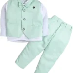 Boys Festive and Paryt, Floral, Wedding Shirt(Green)