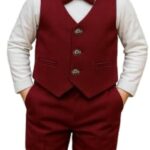 Baby Boys Cotton and Spendex Printed Half (Mehroon)