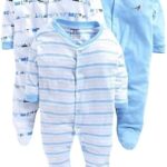 Combo Pack of 3 100% Cotton Full Body Rompers (Blue)