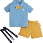 Boy's Cotton Printed Half Sleeves T-Shirt(Blue Mustard)