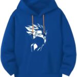 Kids Hooded T-Shirt for Boys Girls/Cotton Full (Blue)