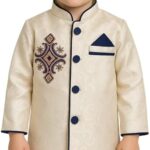 Boys Indian Sherwani Pajama Outfit (Blue) – Kids Traditional Wear for Weddings & Festivals