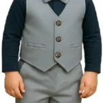 Baby Boys Cotton and Spendex Printed Half (Grey)
