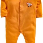 Combo Pack of 3 100% Cotton Full Body Rompers (Orange)