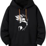 Kids Hooded T-Shirt for Boys Girls/Cotton Full (Black)