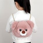 Cute Panda Teddy Bear Face Sling Bag (Pink)