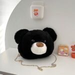 Cute Panda Teddy Bear Face Sling Bag (Black)