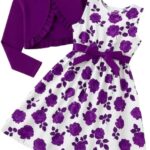 Girls Floral Printed Frocks & Dresses (Magenta)