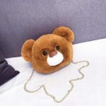 Cute Panda Teddy Bear Face Sling Bag (Brown)
