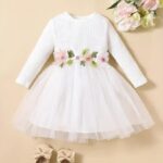 Girl's Fit and Flare Long Length (White)