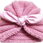 Kid's Wool Turban Bow Cap (Pink)