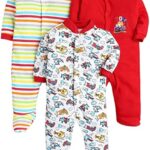 Combo Pack of 3 100% Cotton Full Body Rompers (Red)