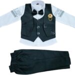 Baby Boy Formal 3-Piece Suit - Waisrcoat (Dark Green)