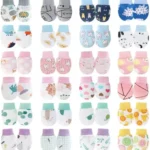 Soft Cotton Mittens for Newborn (0-6) Months