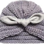 Kid's Wool Turban Bow Cap (Grey)