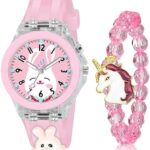 3 Pcs Kids Unicorn Watch Rabbit (Pink Rabbit)