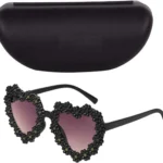 Pink Heart Shape Sunglasses (Black)