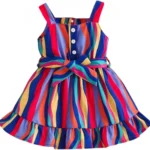 Apparel Summer Dress for Baby Girl Red Blue)