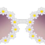 Flower Sunglasses for Kids, Girls (White)