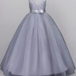Girl's Fit and Flare Floor Length (Grey)