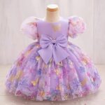 Baby Girls Fit and Flare Knee Length (Purple)