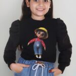 Girls Mickey Top Stylish Girls Kids Top (Black)