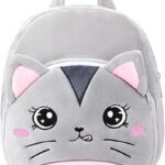 Cute Kids BackPack Toddler bag Plush (Grey Cat)