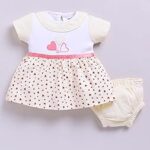 Smart Baby Cotton Frock Set for Baby Girl – Stylish Soft Dress with Bloomer & Headband | 9-12 Months  | Pack of 1 (Yellow)