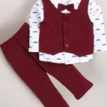 Boys Cotton Full Sleeves Shirt Waist Coat