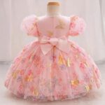 Baby Girls Fit and Flare Knee Length (Pink)