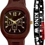 Square Multi Dial Analog Silicon (Brown)