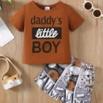 Kids Clothing for Boys/Printed Round Neck (Rust)