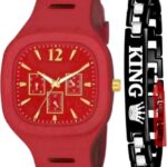 Square Multi Dial Analog Silicon (Red)