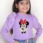 Girls Mickey Top Stylish Girls Kids Top (Purple)