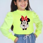 Girls Mickey Top Stylish Girls Kids Top (Yellow)