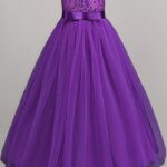 Girl's Fit and Flare Floor Length(Purple)