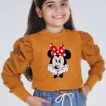 Girls Mickey Top Stylish Girls Kids Top (Mustard)