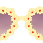 Pink Heart Shape Sunglasses (Yellow)