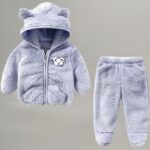 Baby Teddy Bear Ear Soft Flannel Long (Purple)