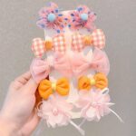10-Piece Baby Hair Clip Set for Girls (Orange)