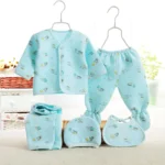 New Born Baby Summer Wear 5Pcs (Blue)