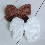 Handmade Crachet Hair Bows (Brown and White)