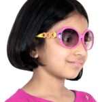 Oval Kids Sunglasses for 3-8years Old (Pink Yellow)