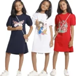 Girls Cotton Printed Regular Fit (Multicolor)