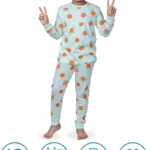 Kids Night Wear /Sleepwear / Cotton (Green Orange)