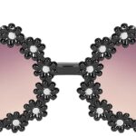 Flower Sunglasses for Kids, Girls (Black)