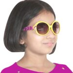 Oval Kids Sunglasses for 3-8years Old (yellow pink )