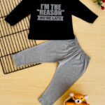 Kids Full Sleeves Dark Grey T-Shirt (Black Grey)