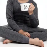 Kids Ribbed Thermal Pajama Set, Long Sleeve Top