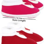 0 to 6 Months Baby Boys and Girls Pack of 2 Pair (Red- white)